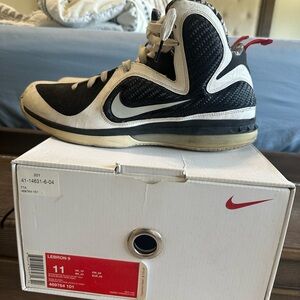 Nike LeBron 9 Black and Cream High-Tops
